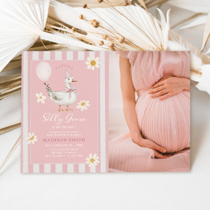 A Silly Goose Daisy Girl Baby Shower Photo Invitation