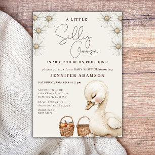 A Silly Goose Neutral Boho Baby Shower Party Invitation