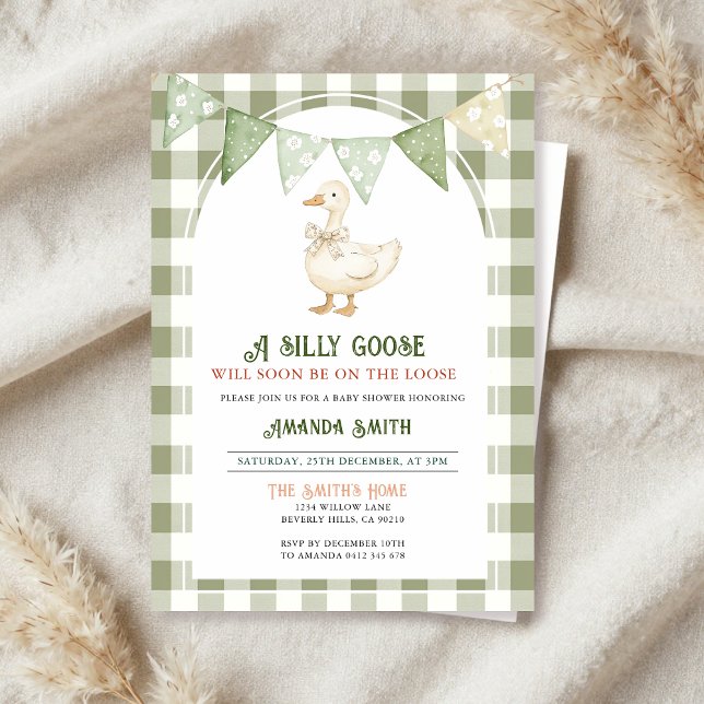 A Silly Goose will soon arrive Baby Shower  Invitation (Creator Uploaded)