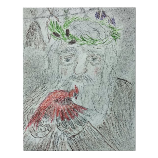 A silvan and a cardinal faux canvas print (Front)