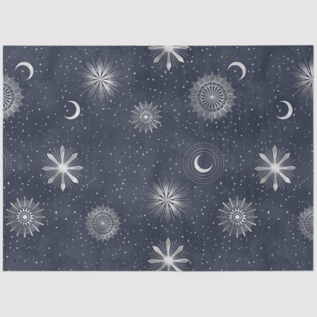 A Silver Starry Night Series Design 4 Tissue Paper (Front)
