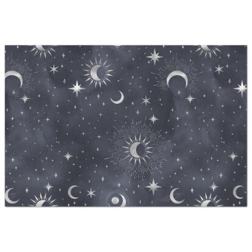 A Silver Starry Night Series Design 9 Tissue Paper