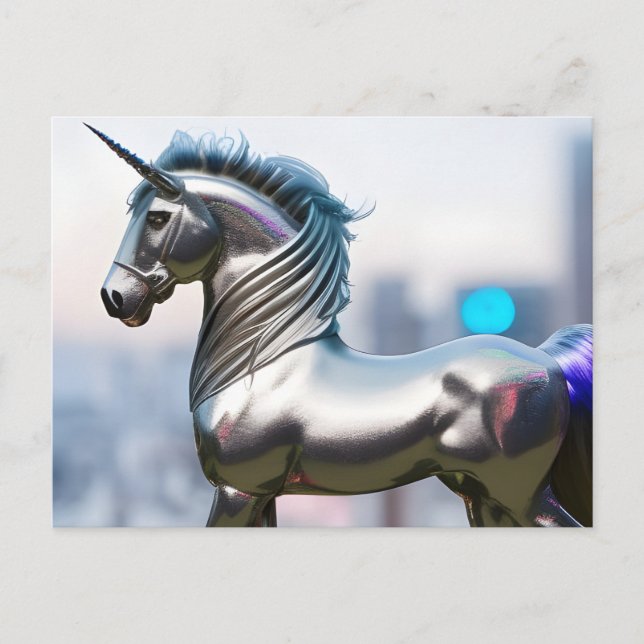 A Silver Unicorn Postcard (Front)