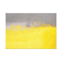 'A Simple Abstract' Grey and Yellow Art Canvas Print