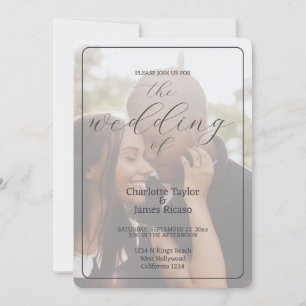 A simple and elegant minimalist photo wedding invitation