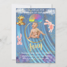 A simple blue invitation.