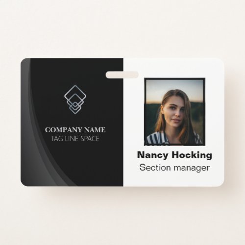 A simple custom black modern minimalist badge