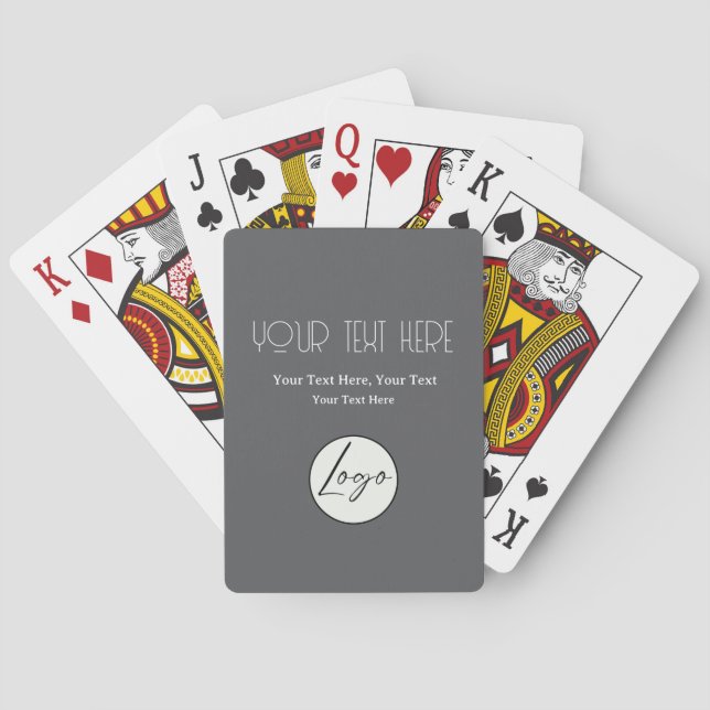 A simple custom business template in a modern logo poker cards (Back)