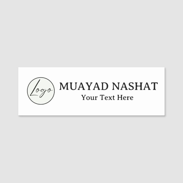 A simple custom business template in a modern name tag (Front)