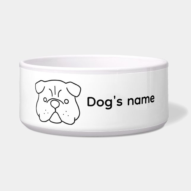 A simple customizable cute dog design bowl (Front)