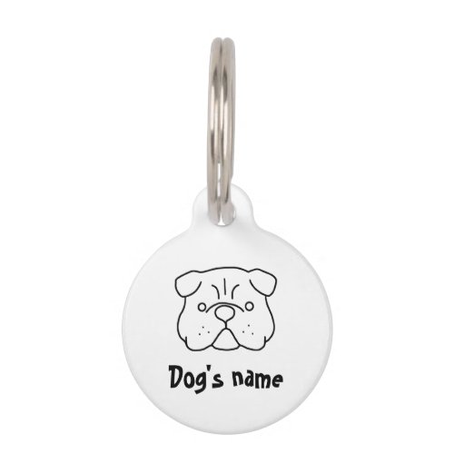 A simple customizable cute dog design pet ID tag