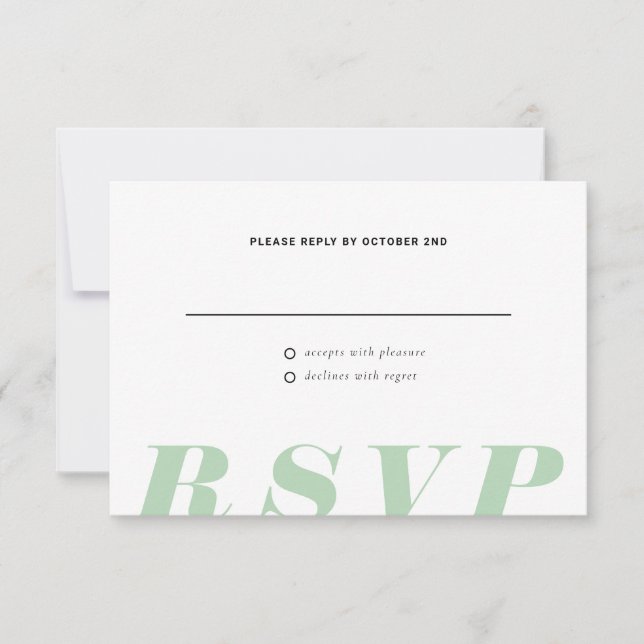 A Simple Date RSVP Insert Card (Front)