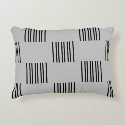 A Simple Design of Black Lines on Light Grey Accent Pillow