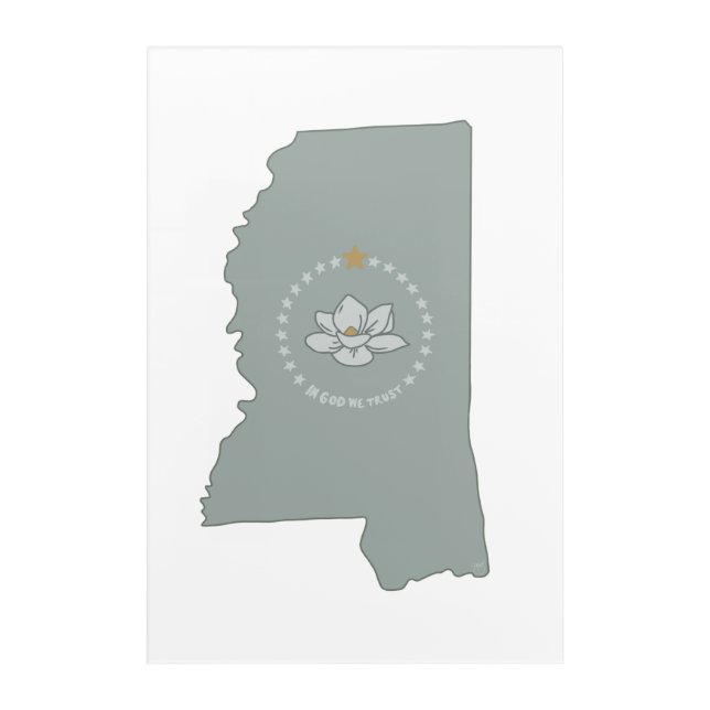 A simple design of the Mississippi Flag  Acrylic Print (Front)