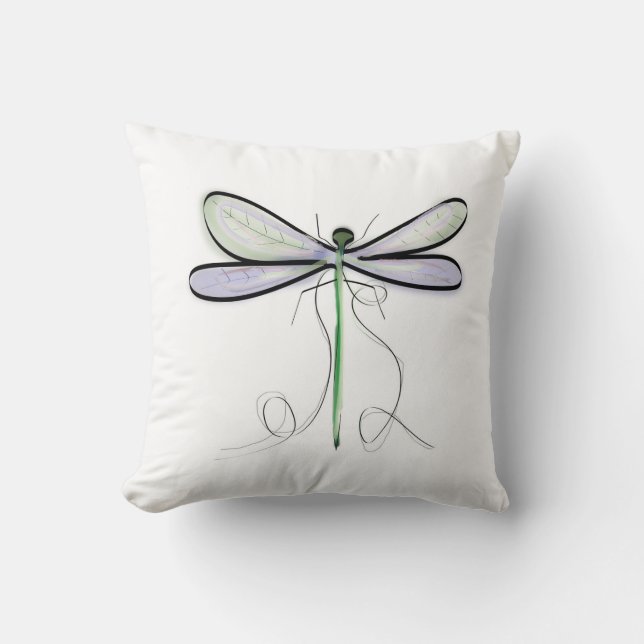 A SIMPLE DRAGONFLY THROW PILLOW (Front)