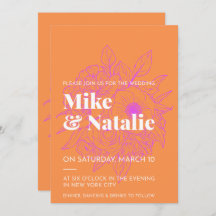 A Simple Flowers Wedding Invitation Card 
