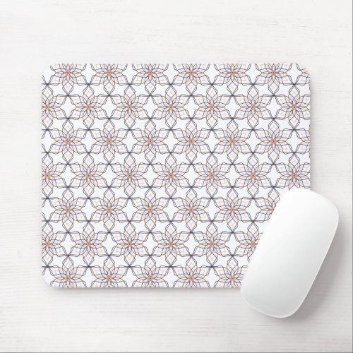 A Simple Geometric Line Art  Flowers Mouse Pad