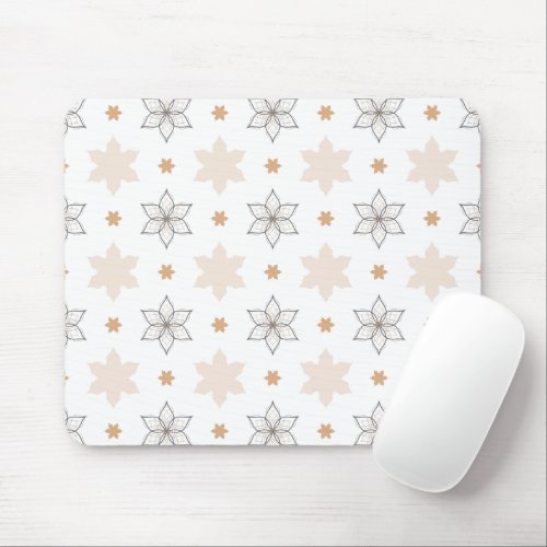 A Simple Geometric Line Art  Flowers Mouse Pad