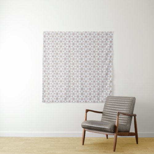 A Simple Geometric Line Art  Flowers Tapestry