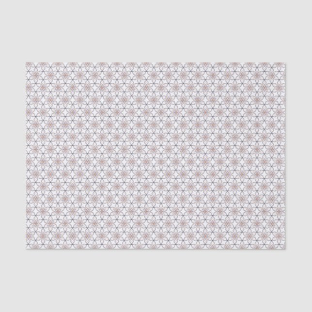 A Simple Geometric Line Art  Flowers Tissue Paper (Front)