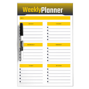 A Simple Gradient Weekly Planner  Dry Erase Board