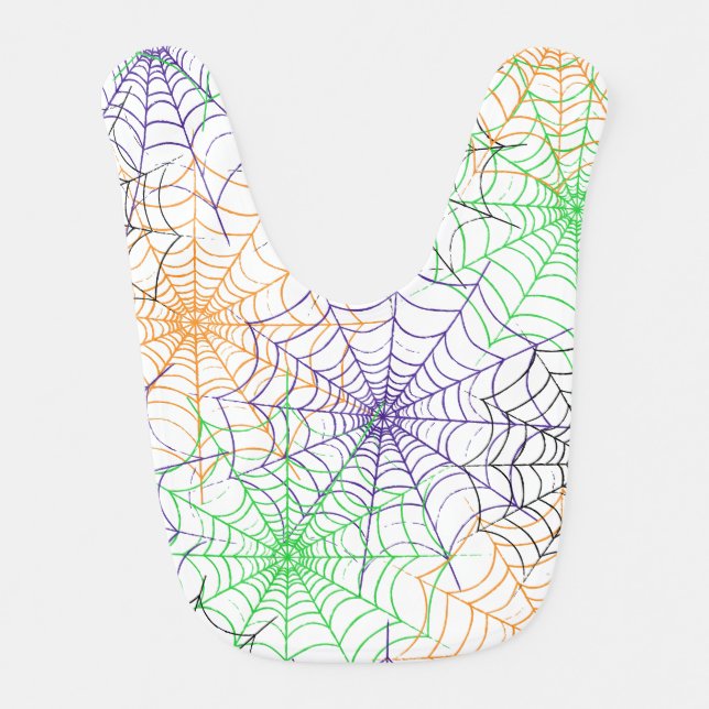 A Simple Halloween Spider's Web Pattern Baby Bib (Front)
