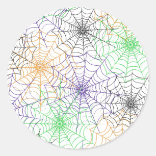 A Simple Halloween Spider's Web Pattern Classic Round Sticker