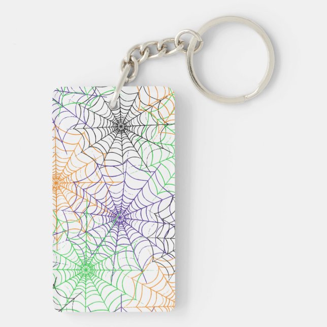 A Simple Halloween Spider's Web Pattern Keychain (Back)