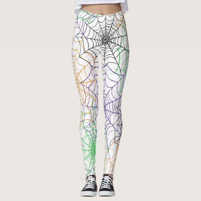 A Simple Halloween Spider's Web Pattern Leggings (Front)