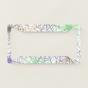 A Simple Halloween Spider's Web Pattern License Plate Frame