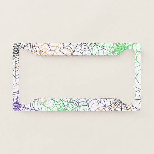 A Simple Halloween Spiders Web Pattern License Plate Frame