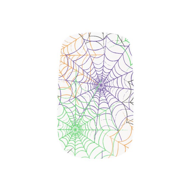 A Simple Halloween Spider's Web Pattern Minx Nail Art (Left Thumb)