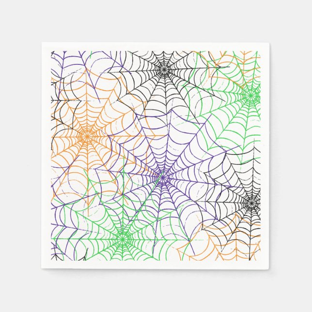 A Simple Halloween Spider's Web Pattern Napkins (Front)