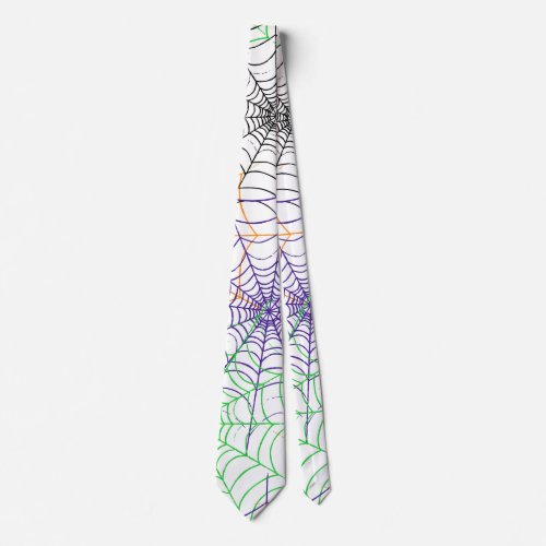 A Simple Halloween Spiders Web Pattern Neck Tie