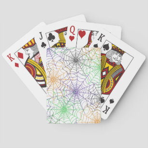 A Simple Halloween Spider's Web Pattern Poker Cards