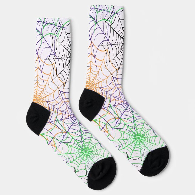 A Simple Halloween Spider's Web Pattern Socks (Right)