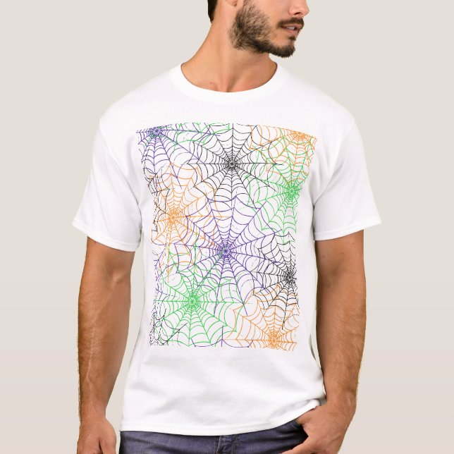 A Simple Halloween Spider's Web Pattern T-Shirt (Front)