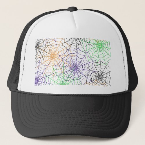 A Simple Halloween Spiders Web Pattern Trucker Hat