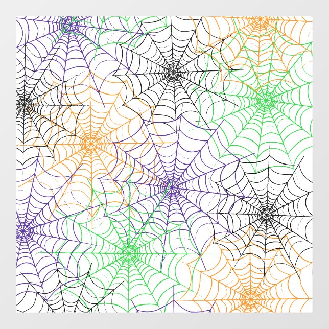 A Simple Halloween Spider's Web Pattern Window Cling (Sheet)