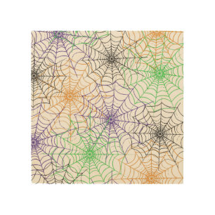 A Simple Halloween Spider's Web Pattern Wood Wall Art