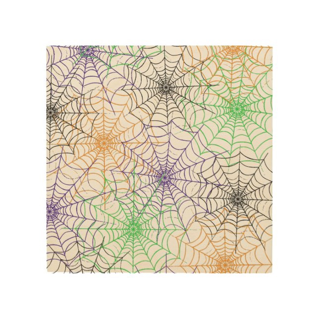 A Simple Halloween Spider's Web Pattern Wood Wall Art (Front)