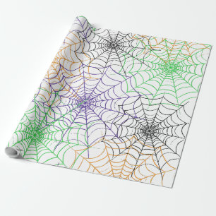 A Simple Halloween Spider's Web Pattern Wrapping Paper