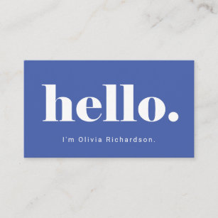 A Simple Hello   Bold and Modern Typography Business Card