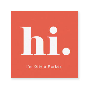 A Simple Hello | Bold and Modern Typography Square Business Card