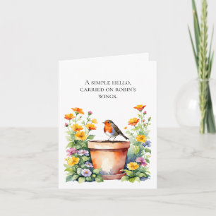 A Simple Hello, Carried on Robin’s Wings Card 