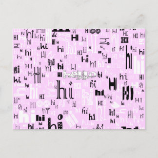 A Simple Hello Part Deux Postcards - Pink