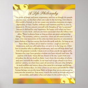 A Simple Life Philosophy Poster