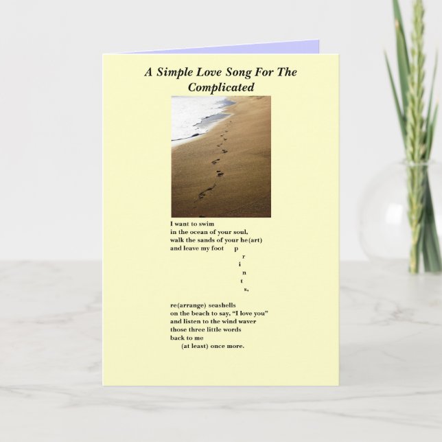 A Simple Love Song For The Complicated print Card (Front)