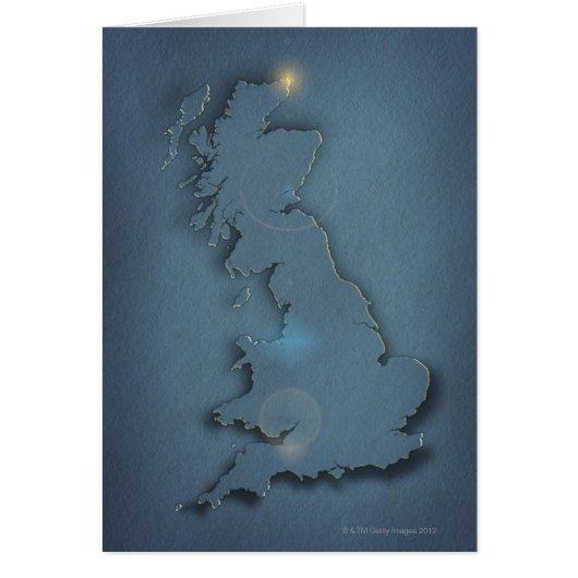 A simple map of the British Isles with sunset Cards (Front)