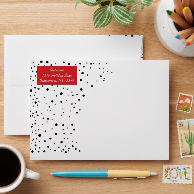 A Simple Modern Red Black and White Envelope (Desk)